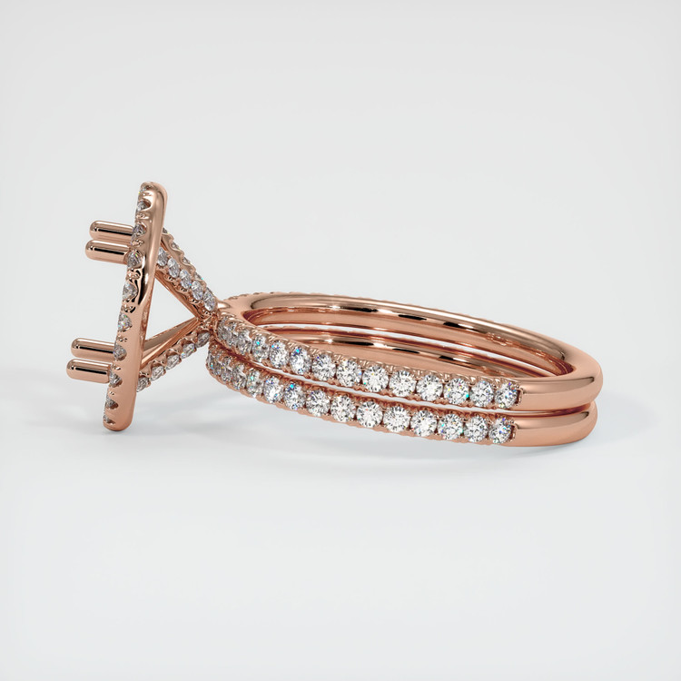 14K Rose Gold Pave Ring Setting
