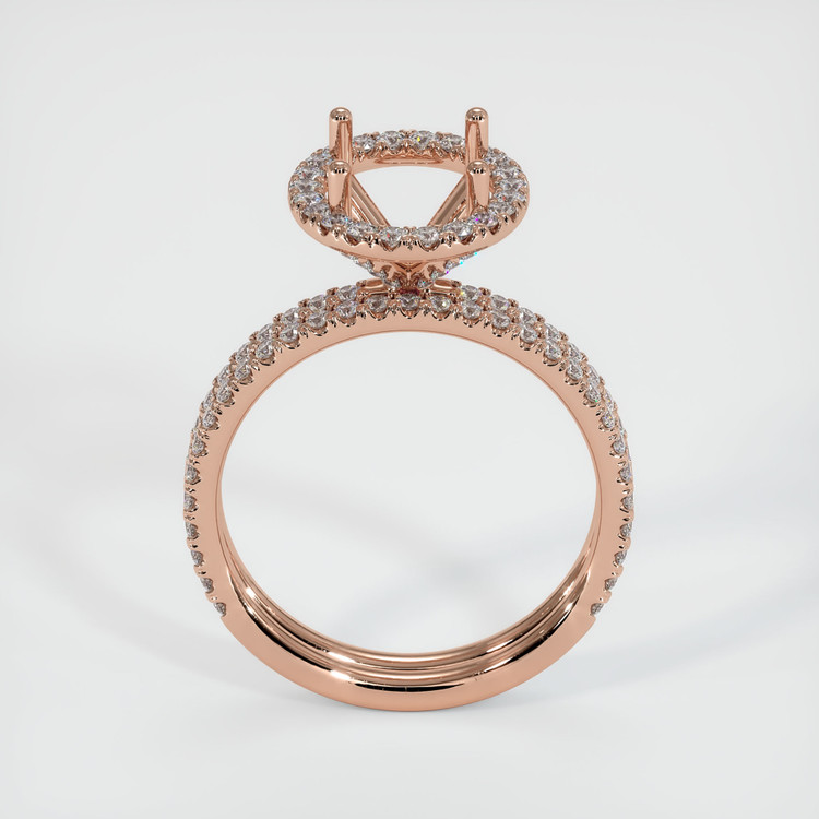 14K Rose Gold Pave Ring Setting
