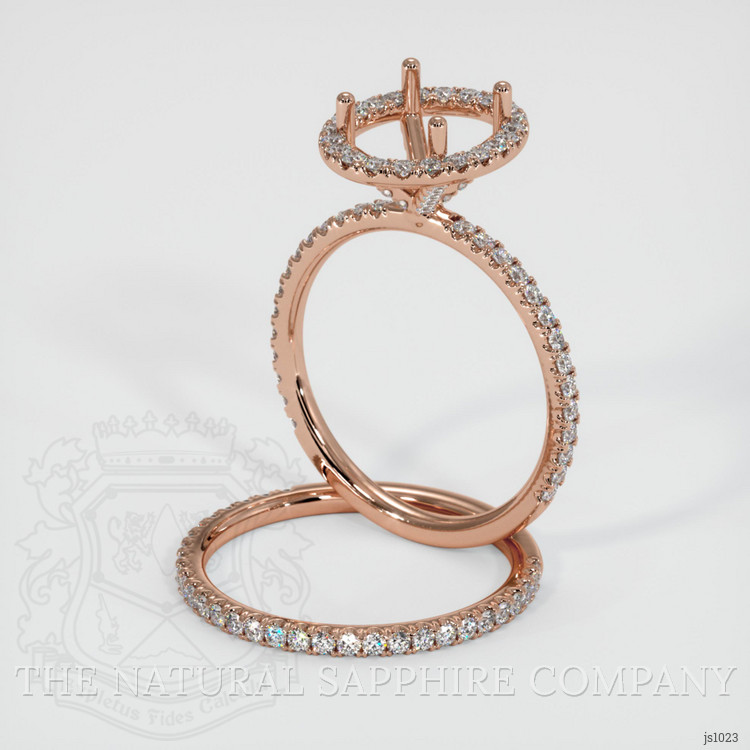 14K Rose Gold Pave Ring Setting