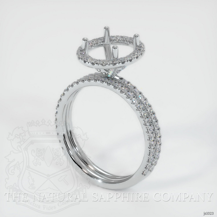 14K White Gold Pave Ring Setting