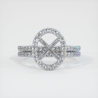 14K White Gold Pave Ring Setting Image