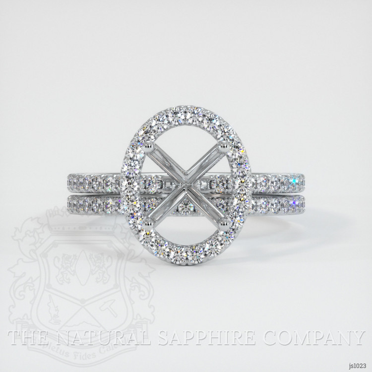 14K White Gold Pave Ring Setting