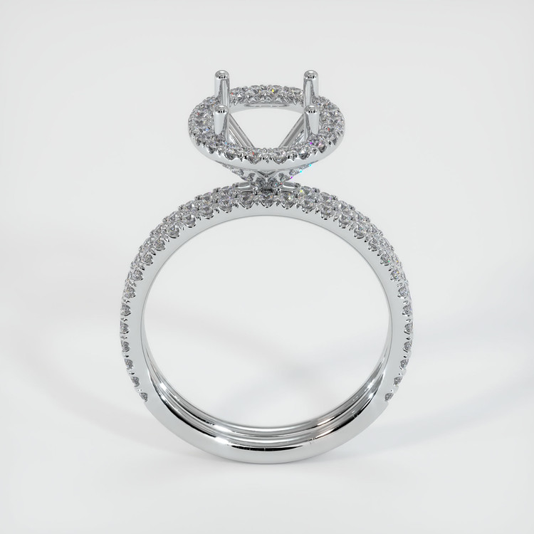 14K White Gold Pave Ring Setting