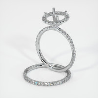 14K White Gold Pave Ring Setting Image
