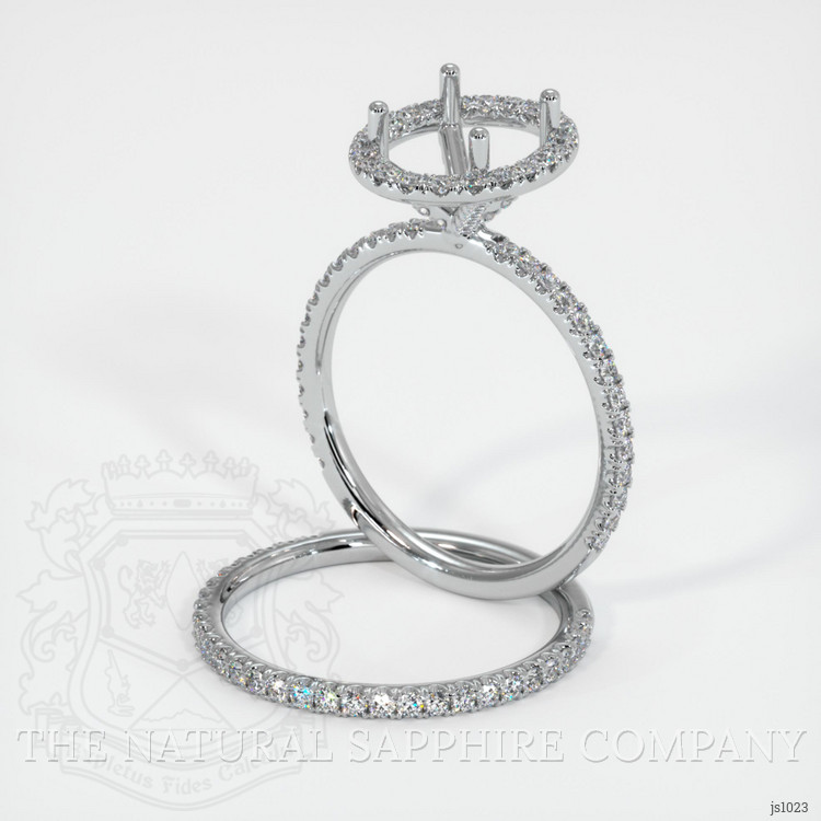 14K White Gold Pave Ring Setting