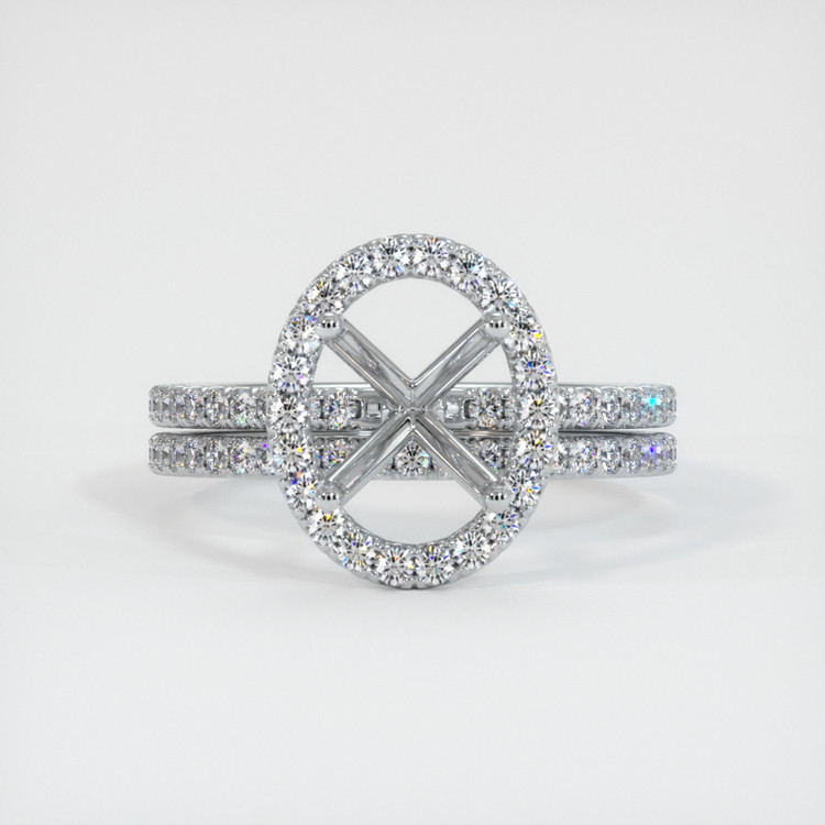 18K White Gold Pave Ring Setting