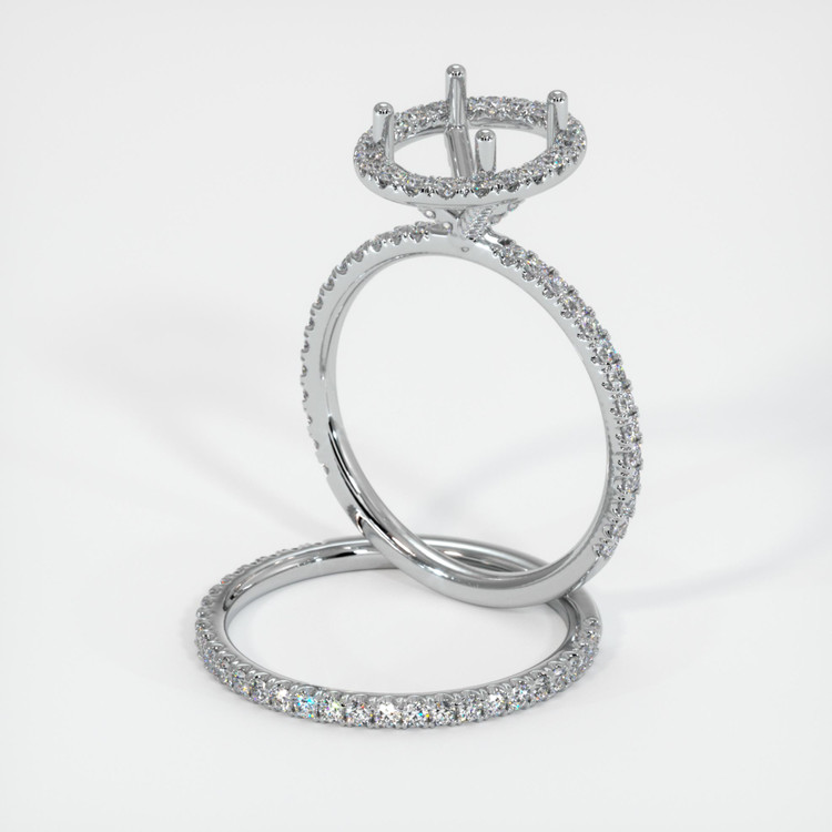 18K White Gold Pave Ring Setting