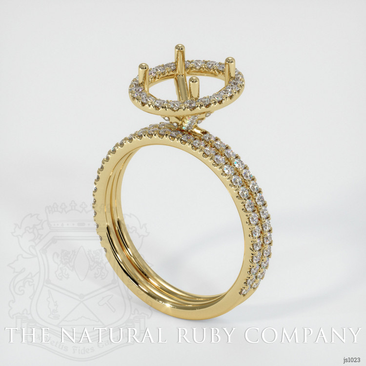 14K Yellow Gold Pave Ring Setting