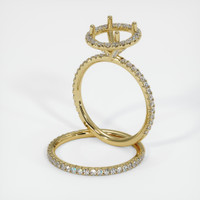 14K Yellow Gold Pave Ring Setting Image