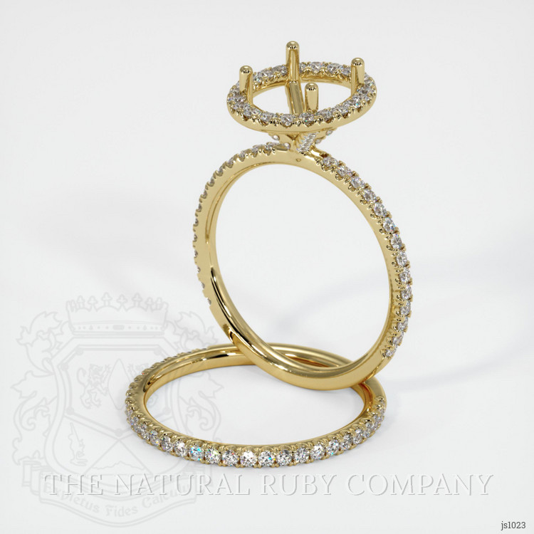 14K Yellow Gold Pave Ring Setting