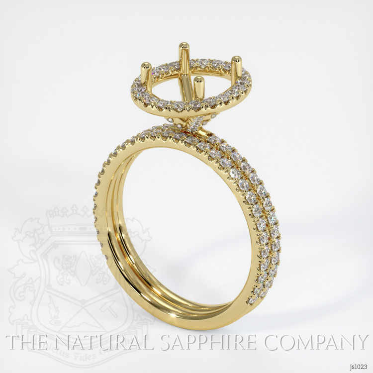 18K Yellow Gold Pave Ring Setting