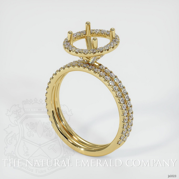 18K Yellow Gold Pave Ring Setting