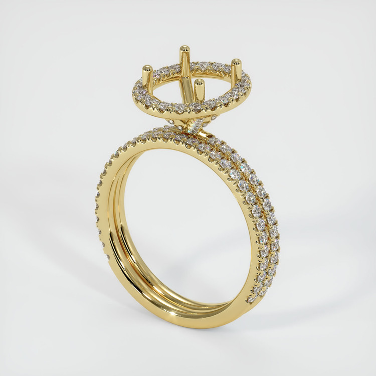 18K Yellow Gold Pave Ring Setting