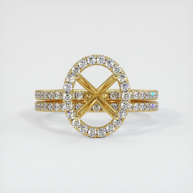 18K Yellow Gold Pave Ring Setting
