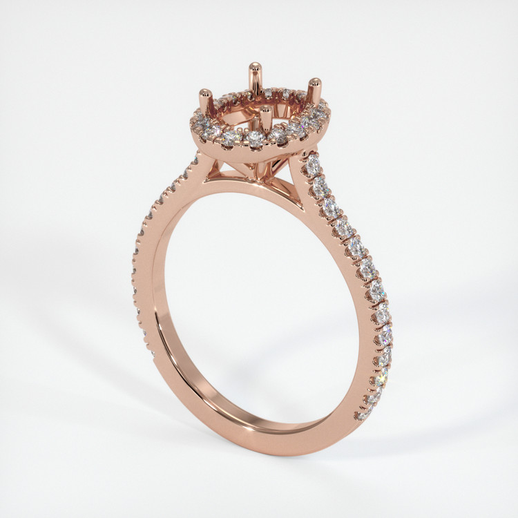 14K Rose Gold Pave Ring Setting