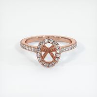14K Rose Gold Pave Ring Setting Image
