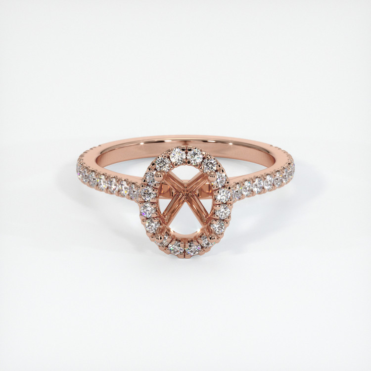 14K Rose Gold Pave Ring Setting