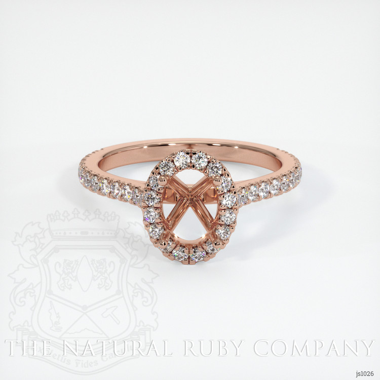 14K Rose Gold Pave Ring Setting