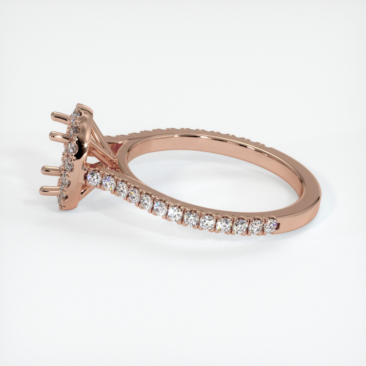 14K Rose Gold Pave Ring Setting