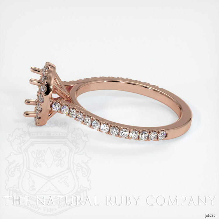 14K Rose Gold Pave Ring Setting