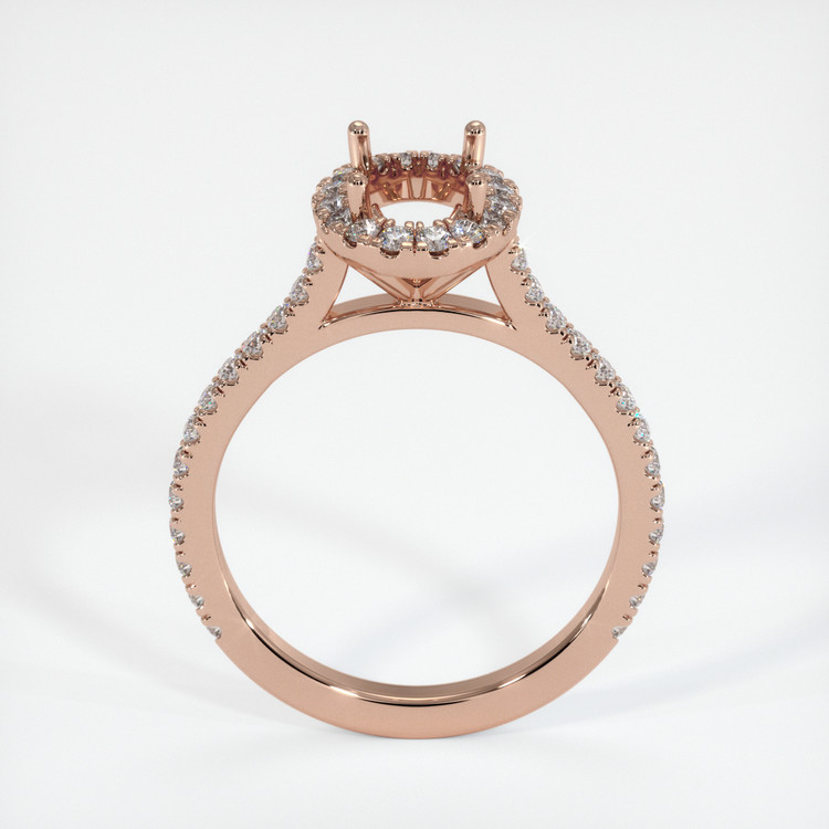 14K Rose Gold Pave Ring Setting