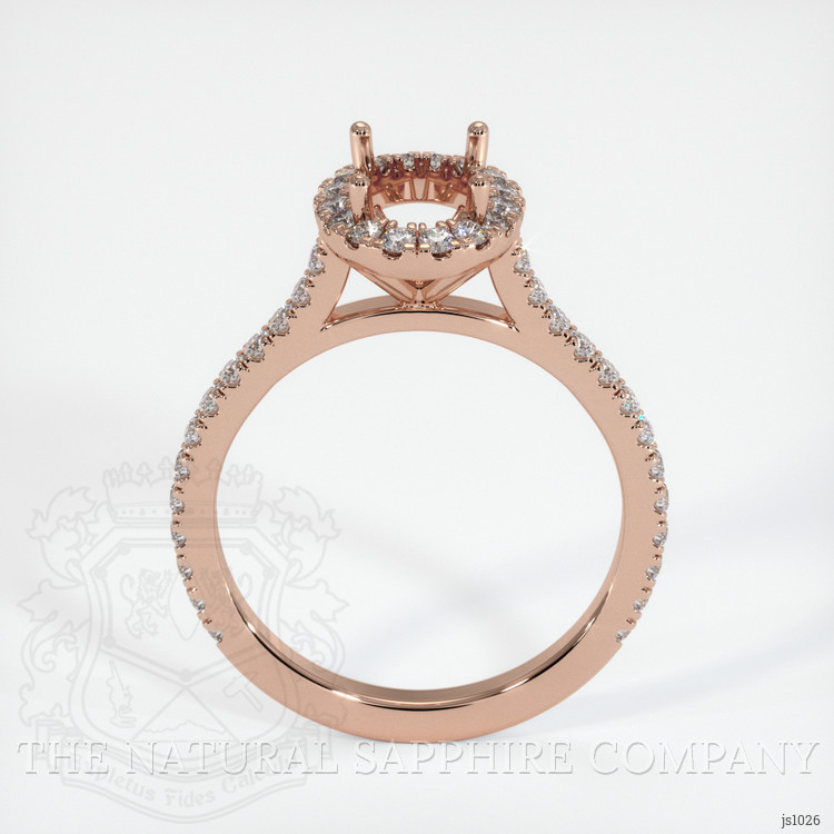 14K Rose Gold Pave Ring Setting
