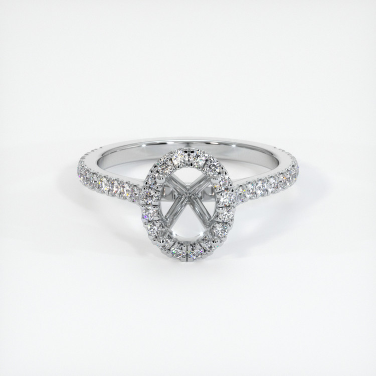 14K White Gold Pave Ring Setting