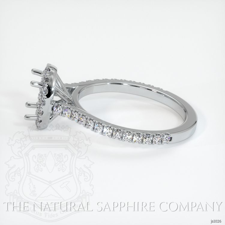 14K White Gold Pave Ring Setting