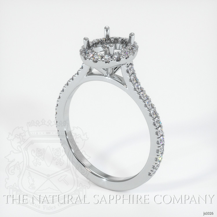 18K White Gold Pave Ring Setting