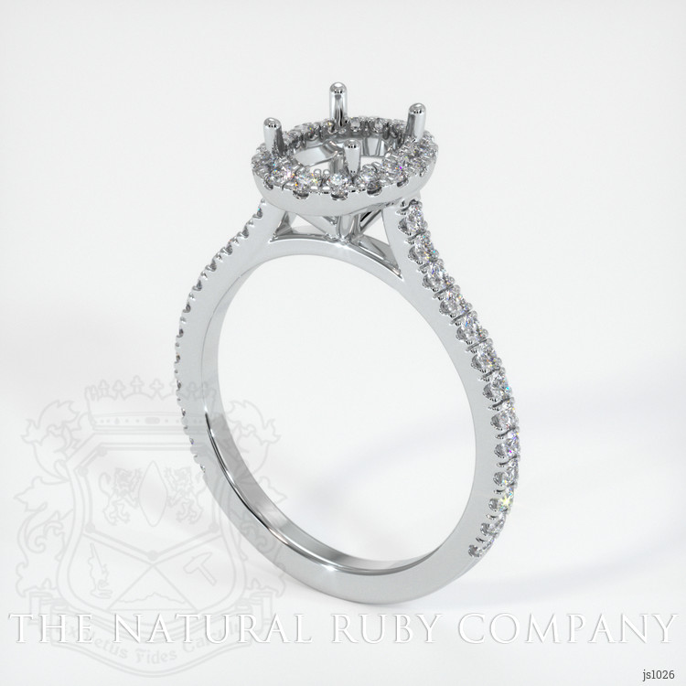 18K White Gold Pave Ring Setting