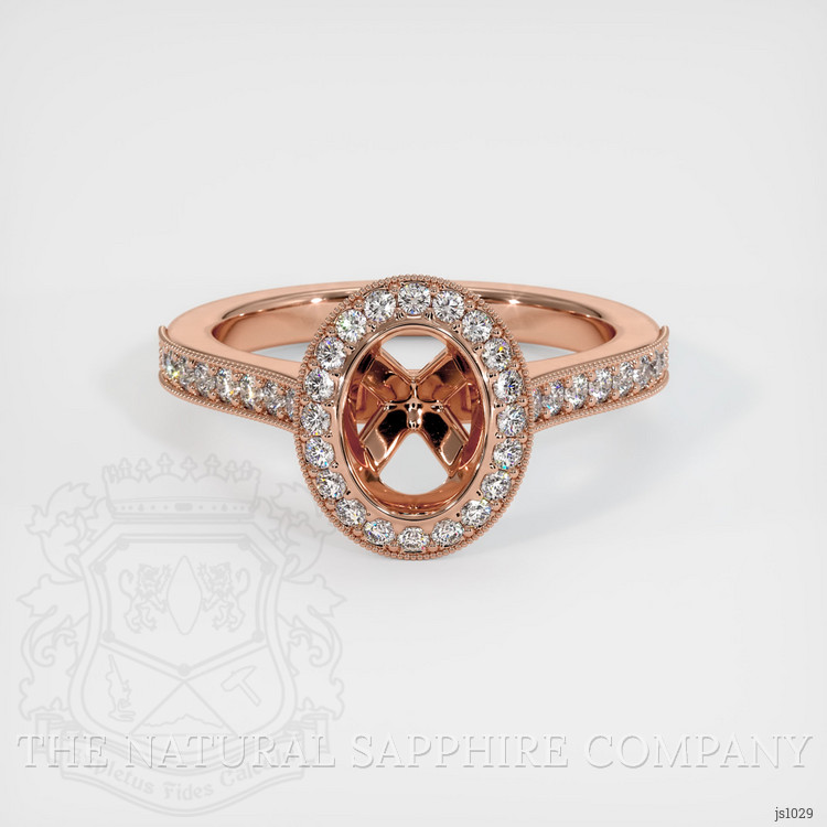 14K Rose Gold Pave Ring Setting