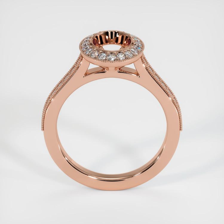 14K Rose Gold Pave Ring Setting