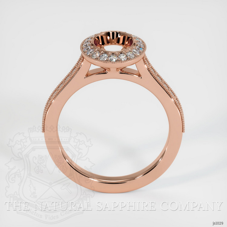 14K Rose Gold Pave Ring Setting