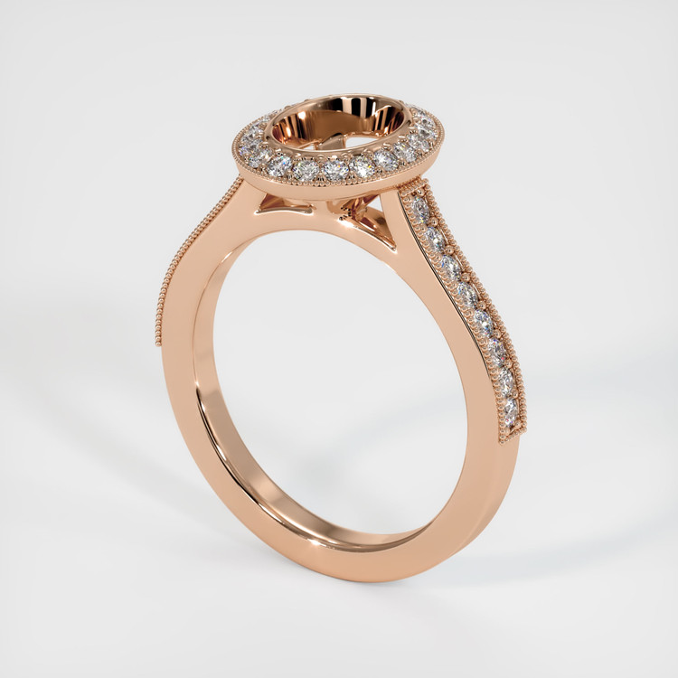 18K Rose Gold Pave Ring Setting
