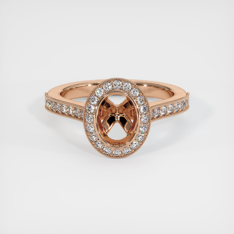 18K Rose Gold Pave Ring Setting