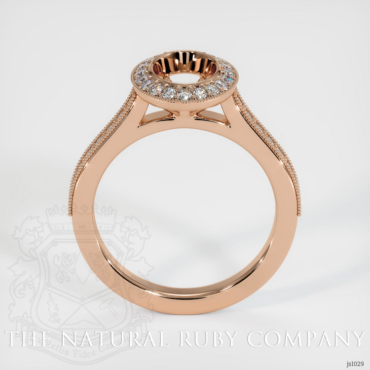 18K Rose Gold Pave Ring Setting