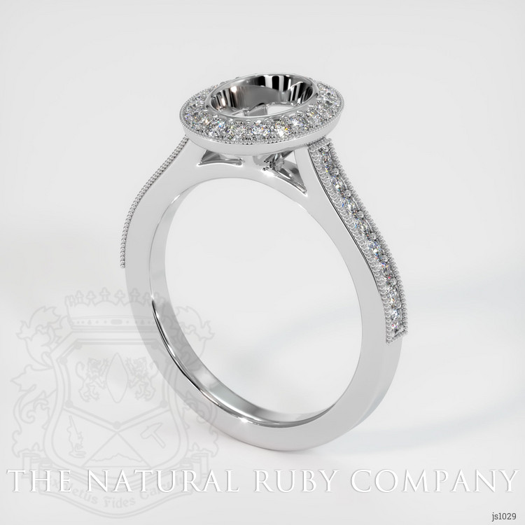 14K White Gold Pave Ring Setting
