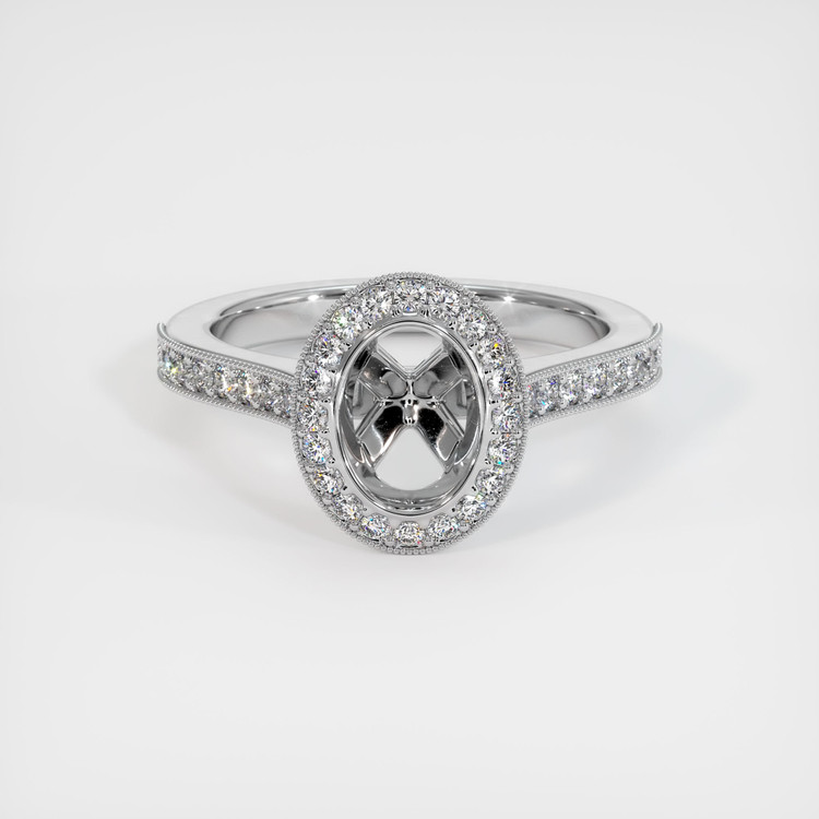 14K White Gold Pave Ring Setting