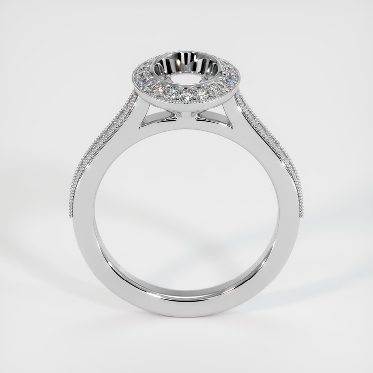 14K White Gold Pave Ring Setting