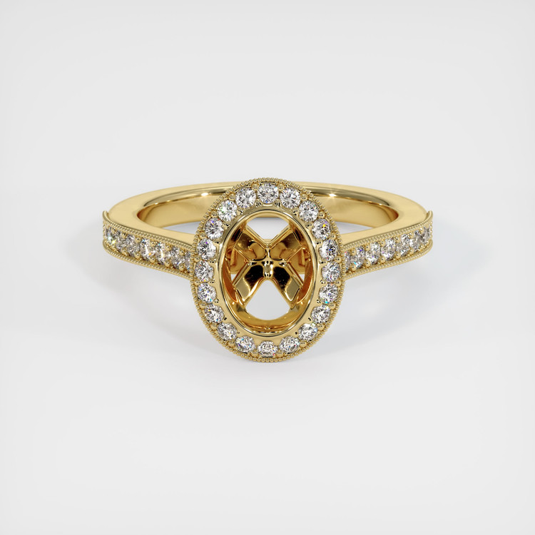 14K Yellow Gold Pave Ring Setting