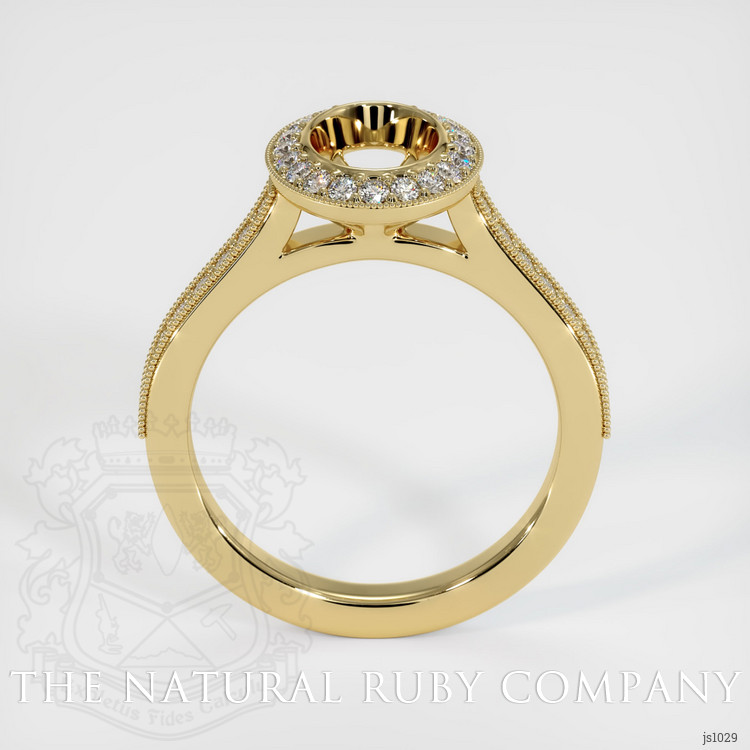14K Yellow Gold Pave Ring Setting