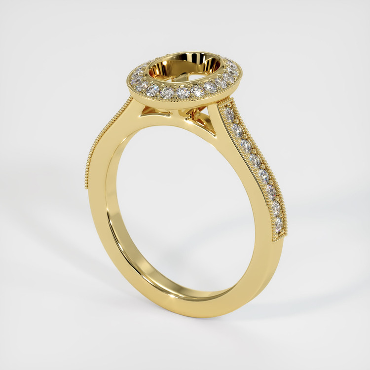 18K Yellow Gold Pave Ring Setting