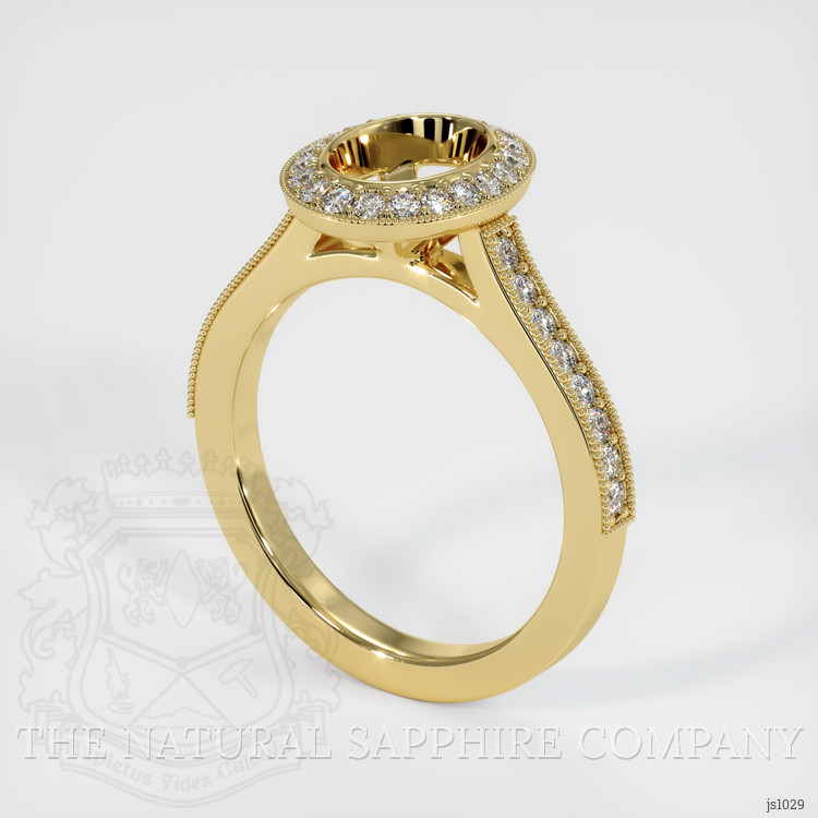 18K Yellow Gold Pave Ring Setting