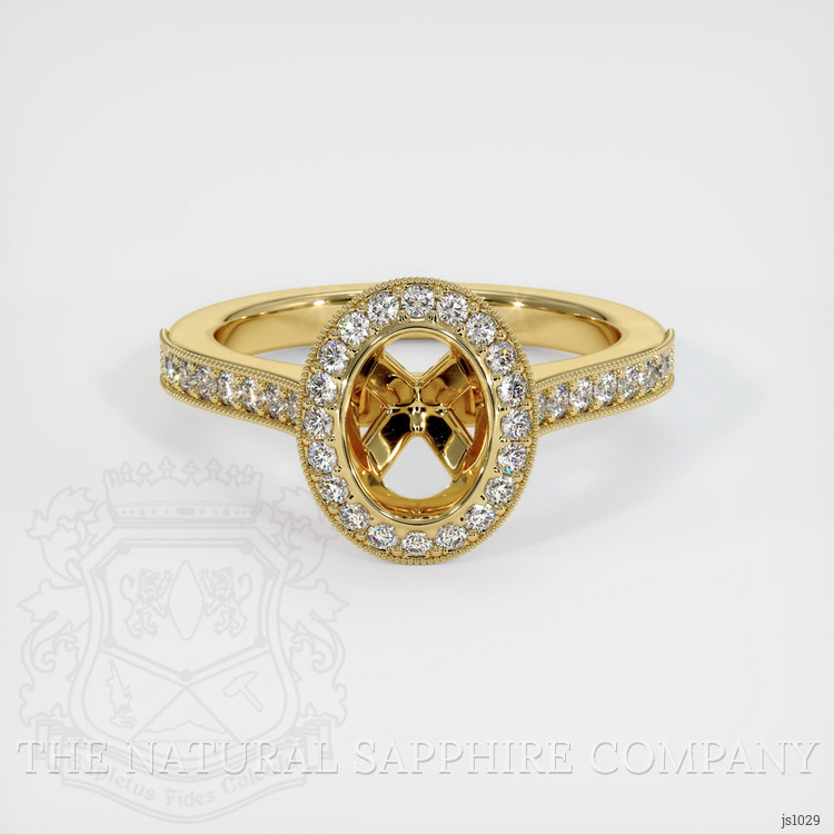 18K Yellow Gold Pave Ring Setting