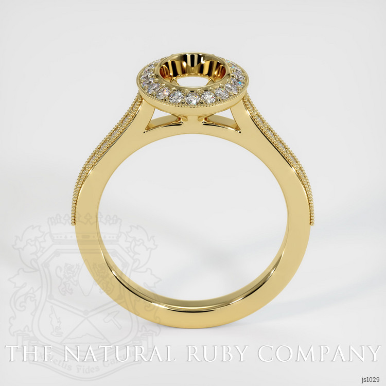 18K Yellow Gold Pave Ring Setting