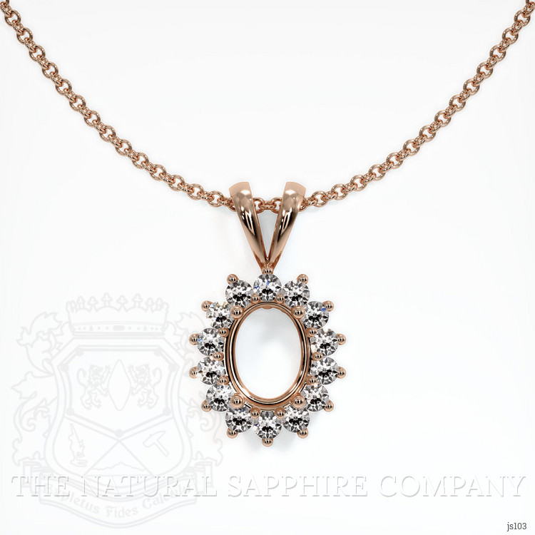 14K Rose Gold Halo Pendant Setting