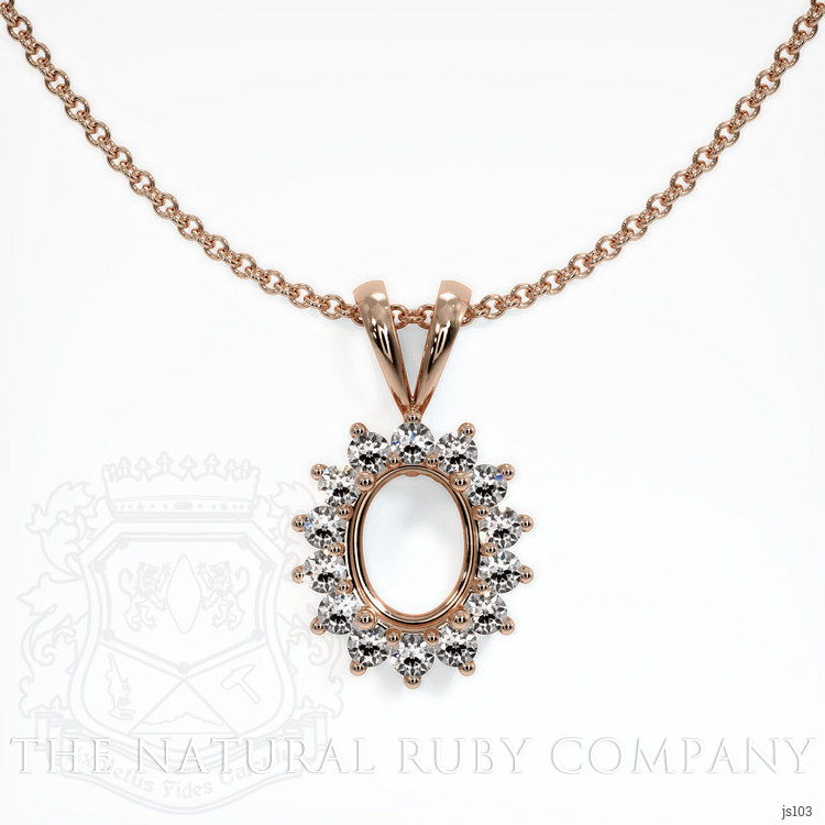 14K Rose Gold Halo Pendant Setting