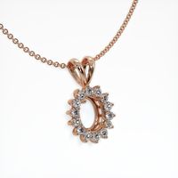 14K Rose Gold Halo Pendant Setting Image