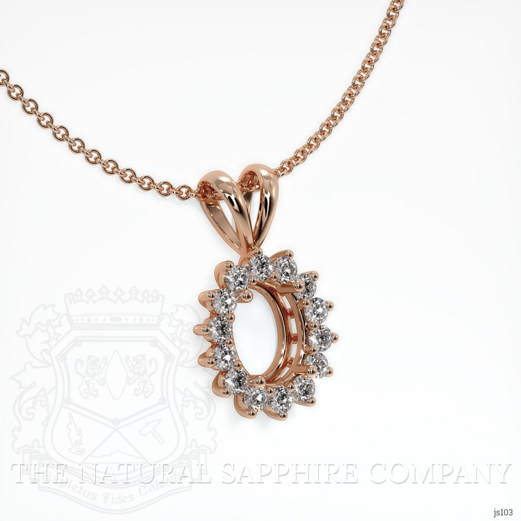 14K Rose Gold Halo Pendant Setting