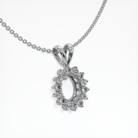 10K White Gold Halo Pendant Setting Image